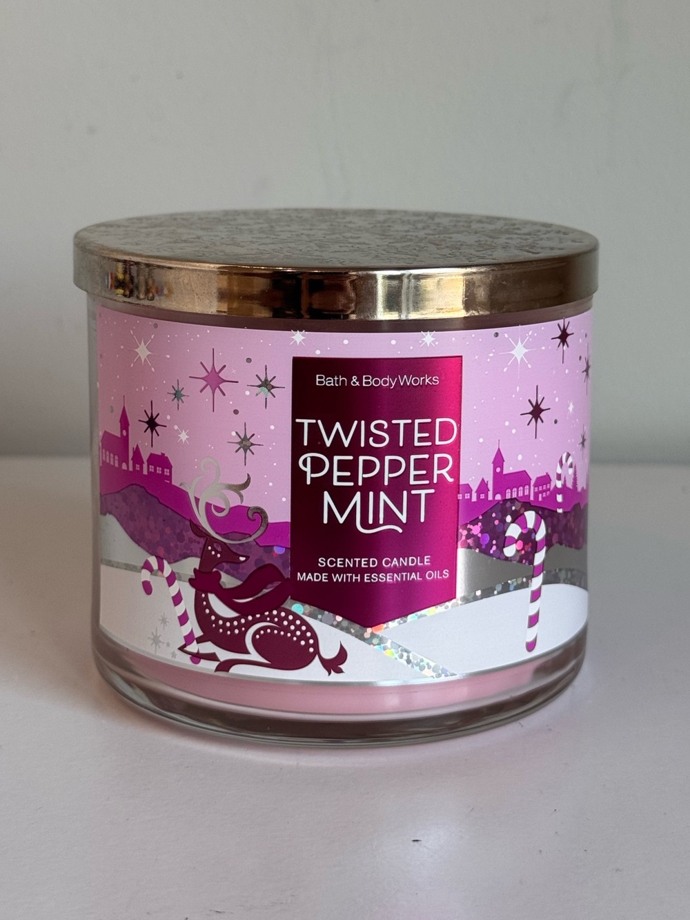 Bath and Body Works Twisted Peppermint Scented Candle - New